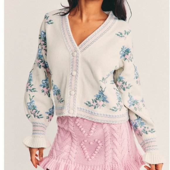 Loveshackfancy Boscom Wool Knit Floral 